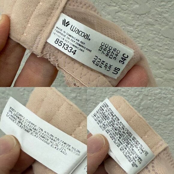 Wacoal Soft Sense Floral Lace Underwire Adjustable Strap Bra 851334 Womens 34C - Picture 3 of 4